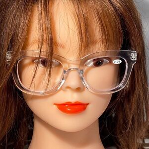 1324  Mona Reading Glasses 1.25 Readers Clear Frames NWT